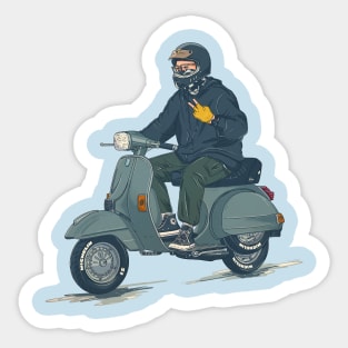 Cool Scooter Boy Sticker